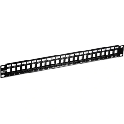 Afbeelding van TRENDnet Keystone 1U blanco patchpaneel met 24 poorten, TC KP24, Cat5, Cat5e, Cat6, Cat6A, UTP, 48,3 cm, aanbevolen K25C6 en K50C6 Cat6 stopcontacten