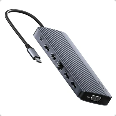 Afbeelding van Anker USB C Hub (14 in 1, Triple Display), drievoudige monitor, HDMI 4K @ 60Hz met 100W max, A 5 Gbps datapoorten, voor MacBook, Lenovo, Dell XPS, HP laptops (zonder oplader)