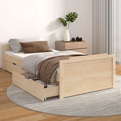 Image de vidaXL Cadre de lit sans matelas bois pin massif 90x200 cm322159