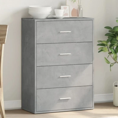 Afbeelding van Dressoir 60x31x84 cm bewerkt hout betongrijs