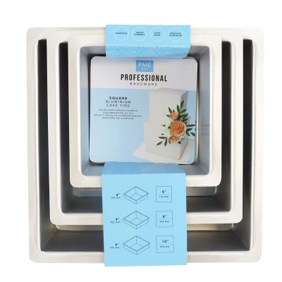 Afbeelding van Taartpan PME Vierkant 10cm(h) Set/3