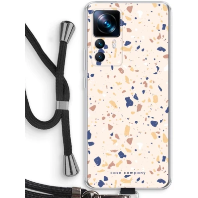 Afbeelding van Case Company® hoesje met Koord geschikt voor Xiaomi 12T Terrazzo N23 Telefoonhoesje Zwart Bescherming aan alle Kanten en Over de Schermrand