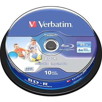 Afbeelding van Verbatim 43804 Blu ray BD R disc 25 GB 10 stuk(s) Spindel Bedrukbaar