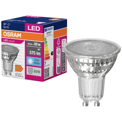 Afbeelding van OSRAM 4058075096660 LED lamp Energielabel F (A G) GU10 Reflector 6.9 W = 80 Neutraalwit (Ø x h) 50 mm 1 stuk(s)