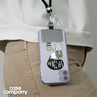 Afbeelding van Case Company® hoesje met Koord geschikt voor Xiaomi 13 Hey you cactus Telefoonhoesje Zwart Bescherming aan alle Kanten en Over de Schermrand