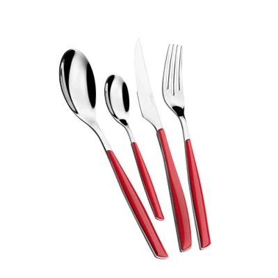 Image de Bugatti gl3u 021g50 glamour ménagère de 24 pièces service table san/acier rouge 22 x 8 30 cm