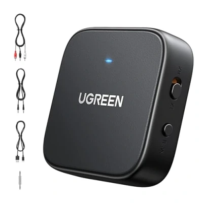 Afbeelding van UGREEN Bluetooth 5.2 zender ontvanger tv 2 in 1 Audio adapter met 3,5 mm AUX aansluiting voor hoofdtelefoon Smartphone luidsprekersysteem