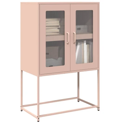 Afbeelding van vidaXL Hoge kast 68x39x107 cm staal roze