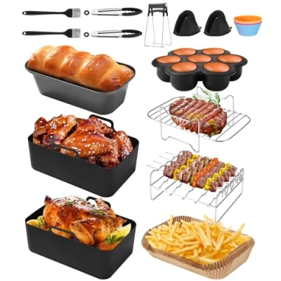 Afbeelding van 14 stuks Accessoires Air Fryer, siliconen Fryer Mould voor Ninja Foodi AF300EU, AF400EU, AF500EU, COSORI, Tower 7,6 l/8 l/9 l/9,5 l