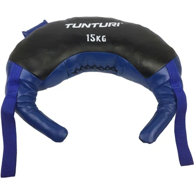 Afbeelding van Tunturi Bulgarian bag gewicht 15kg fitness sandbag voor krachttraining Powerbag Blauw Incl. gratis app