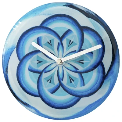 Afbeelding van Tafelklok Nextime dia 20cm blauw glas Cosmo Blue Tafel