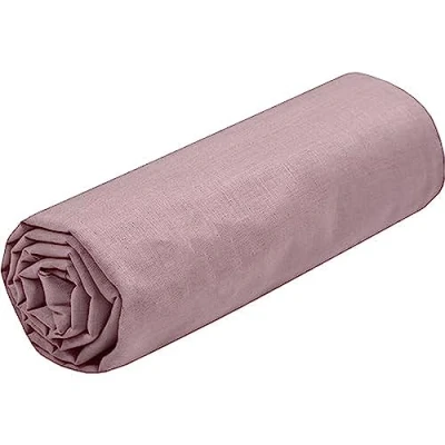 Afbeelding van Lovely CASA Hoeslaken maat 140 x 190 cm, grote spanhoogte 30 cm 100% katoen Oeko Tex gecertificeerd kleur oudroze model Eden beddengoed voor thuis zacht en comfortabel een knus bed