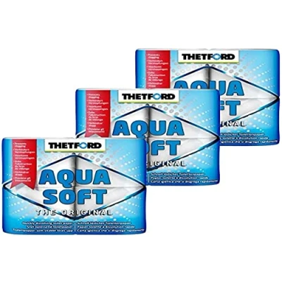 Afbeelding van Set van 3 x Aqua papier, zacht, canvas, THETFORD, Caravan, chemisch toilet, onderhoud