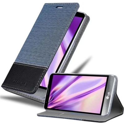 Afbeelding van Cadorabo Hoesje geschikt voor LG STYLUS 3 in DONKERBLAUW ZWART Beschermhoes met magnetische sluiting, standfunctie en kaartvakje Book Case Cover Etui