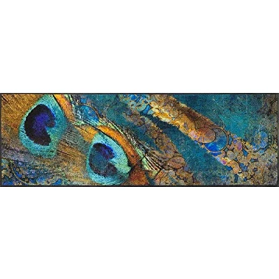 Afbeelding van Wash+Dry Vloermat, Exotic Pavo 60 x 180 cm, binnen en buiten, wasbaar
