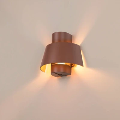 Afbeelding van SLV Photoni wandlamp, roestkleurig, aluminium, breedte 25 cm