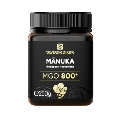 Afbeelding van Watson &amp; Son MGO 800+ Manuka honing 250 g Premium kwaliteit uit Nieuw Zeeland