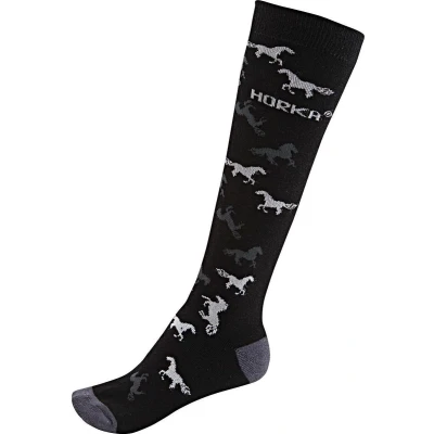 Afbeelding van Horka Sokken Riding Horses Black grey S