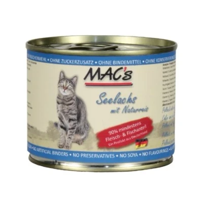 Afbeelding van 6x200g MAC&#039;s Cat Zalm &amp; Kip Kattenvoer