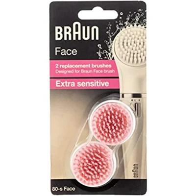 Afbeelding van Braun Face 80 s Extra Sensitive borstel voor gezichtsepilator Verpakking met 2 vervangende borstels