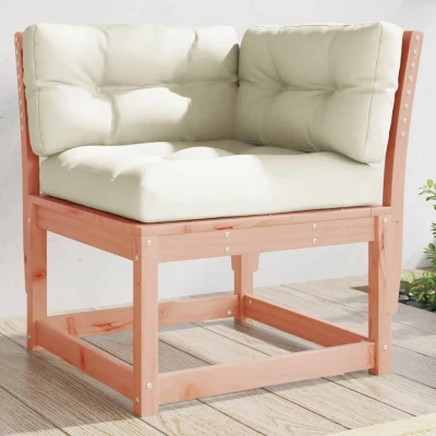 Afbeelding van Tuinhoekbank met kussens 73x73x78 cm massief douglashout