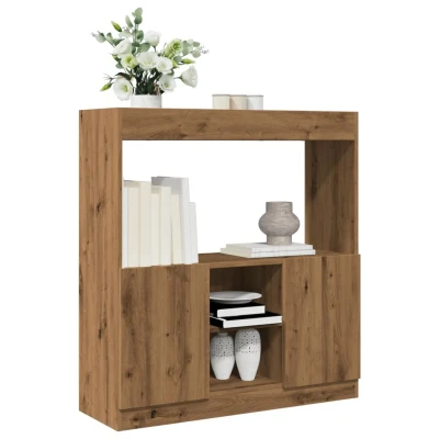 Afbeelding van vidaXL Hoge kast 92x33x100 cm bewerkt hout artisanaal eikenkleur