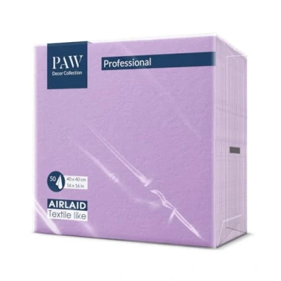 Afbeelding van PAW Serviette de Table Papier Airlaid (40 x 40 cm) I 50 Pièces Idéal pour Mariage, Baptême, Communion, Anniversaire Serviettes en Tissu Décoration Violette Monocolore