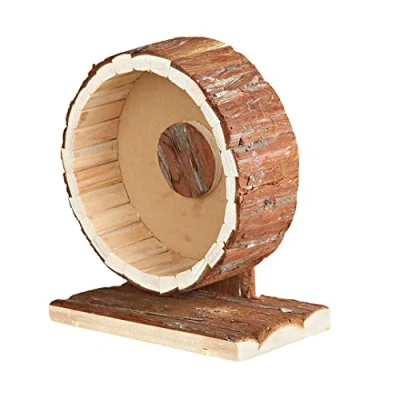 Afbeelding van Duvoplus Speelgoed Voor Dieren Knaagdier Houten Looprad In Schors 20x12x22,5cm 1st