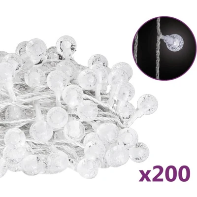 Afbeelding van Lichtsnoer met 200 LED&#039;s 8 functies koudwit 20 m