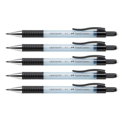 Afbeelding van FABER CASTELL 205205 Grip Matic Sky Blue vulpotlood hardheid B vulling 0,7 mm + gom, 5 stuks