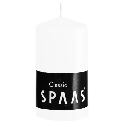 Afbeelding van Spaas Cilinderkaars 60/100 Ø60x100 mm Branders Wit Ca. 25 H