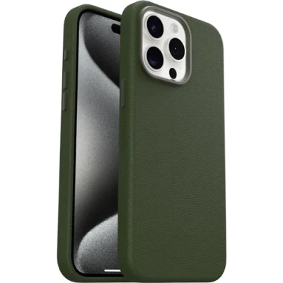 Afbeelding van OtterBox Symmetry cactus leren hoesje geschikt voor de Apple iPhone 15 Pro Max (groen)