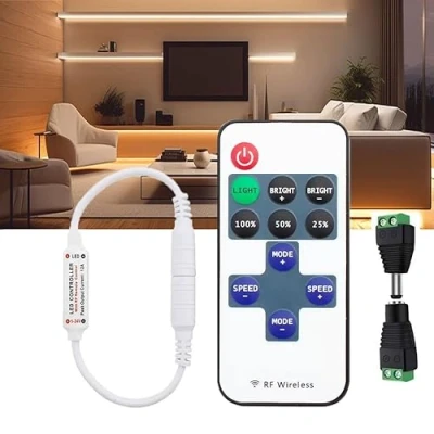 Afbeelding van Taikuwu Monochrome LED Strip Controller DC 12V 24V Mini met RF Afstandsbediening voor SMD 5050 3528 2835 5630 Single Color Ledstrip