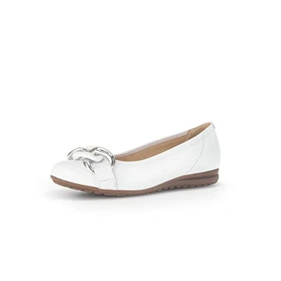 Afbeelding van Gabor Klassieke ballerina&#039;s voor dames, plat, gemiddelde extra breedte (G), Wit 50, 41 EU