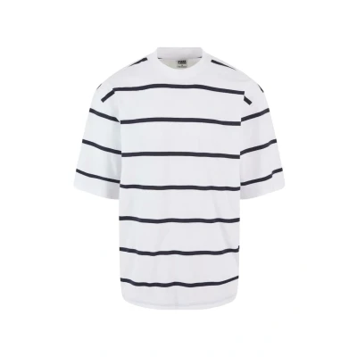 Afbeelding van Urban Classics Oversized Sleeve Modern Stripe Tshirt print, Heren, Maat: XXL, White black