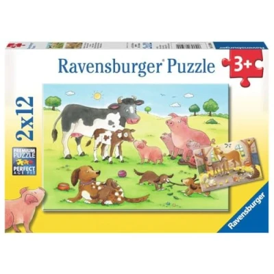 Image de Ravensburger Puzzle Familles d&#039;animaux, 2x12 pièces