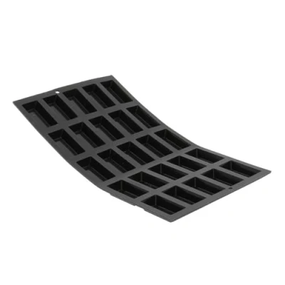 Afbeelding van De Buyer Plaat van 25 mini Financiers MOUL&#039;FLEX in siliconen 17,5 x 30 cm , zwart