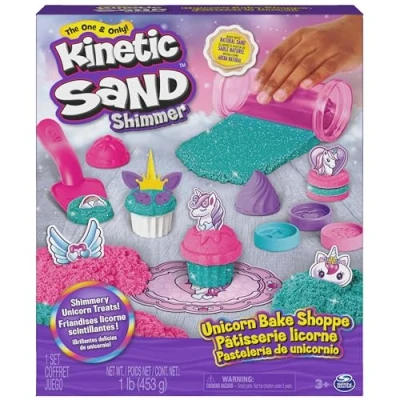 Image de Pâte à modeler pour enfant Kinetic Sand Coffret Pâtisserie Licorne 453 g