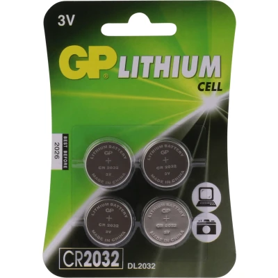 Afbeelding van GP Batteries Lithium CR2032 3V Knoopcel Batterij 4 pack Kleurloos Batterijen