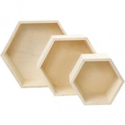 Afbeelding van Creotime Houten Showdozen 15/19/24 Cm Blank 3 Stuks