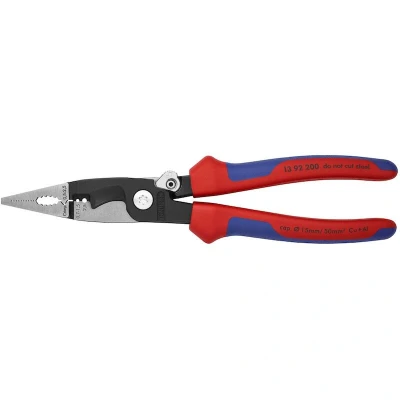 Image de KNIPEX 13 92 200 pince d&#039;installation électrique avec poignées multi composants noir atramentisé mm