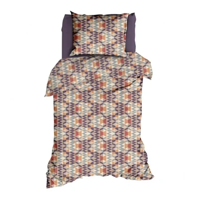 Afbeelding van Romanette Nevada Dekbedovertrek Eenpersoons 140x200/220 cm Blauw/terra