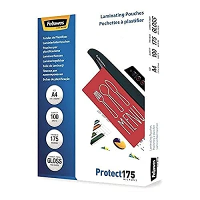 Image de Pochettes brillantes Fellowes A4 175 microns