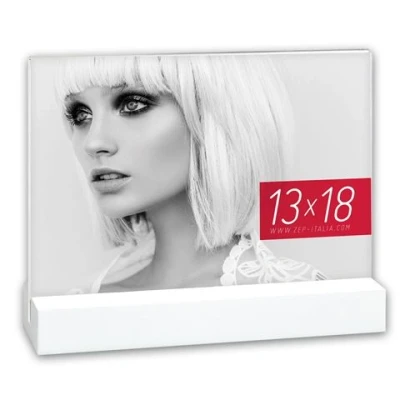 Afbeelding van ZEP Acryl Fotolijst Dresda voor foto 10x15 met houten standaard wit AQ646W