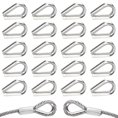 Afbeelding van 40 stuks 304 roestvrijstalen kabelschoenen, 5 mm, hart voor draadkabels of Thimble Rigging kabels