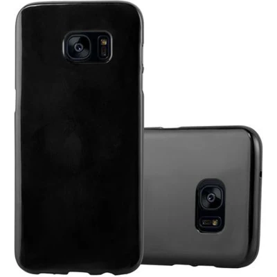 Afbeelding van Cadorabo Hoesje geschikt voor Samsung Galaxy S7 EDGE in JELLY ZWART Beschermhoes gemaakt van flexibel TPU silicone Case Cover