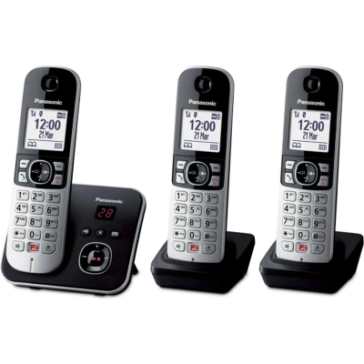Afbeelding van Panasonic KX TG6863 DECT telefoon met antwoordapparaat Zwart, Zilver 3 handsets