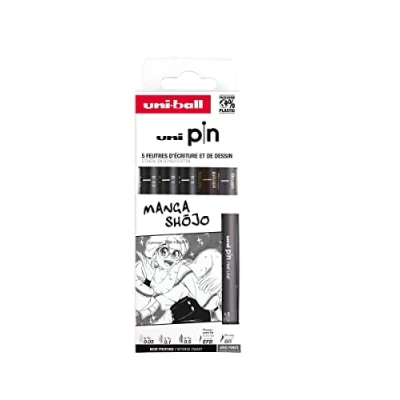 Afbeelding van Uni Pin Manga shojo set 5 stuks Fineliner voor het tekenen van