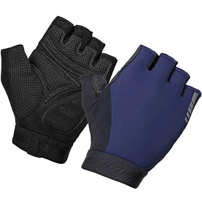 Afbeelding van GripGrab WorldCup 2 Padded Korte Vinger Zomer Fietshandschoenen Navy Blauw Unisex Maat S