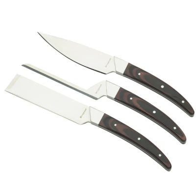 Afbeelding van Legnoart Kaasmessenset 3pcs Caseus Donker Legno24 Essenhout Giftbook